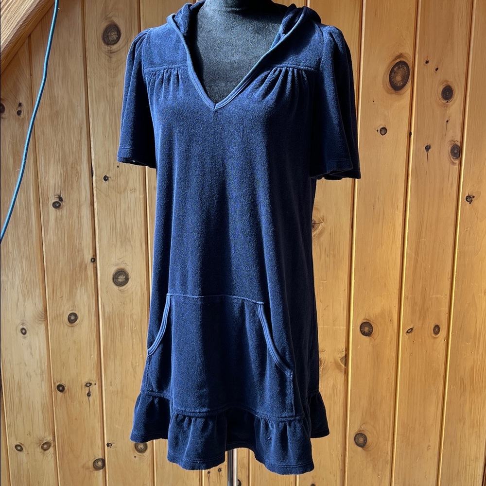 Juicy couture dress terry cloth Navy Blue Hooded Women's sport‎ mini Dress Med
